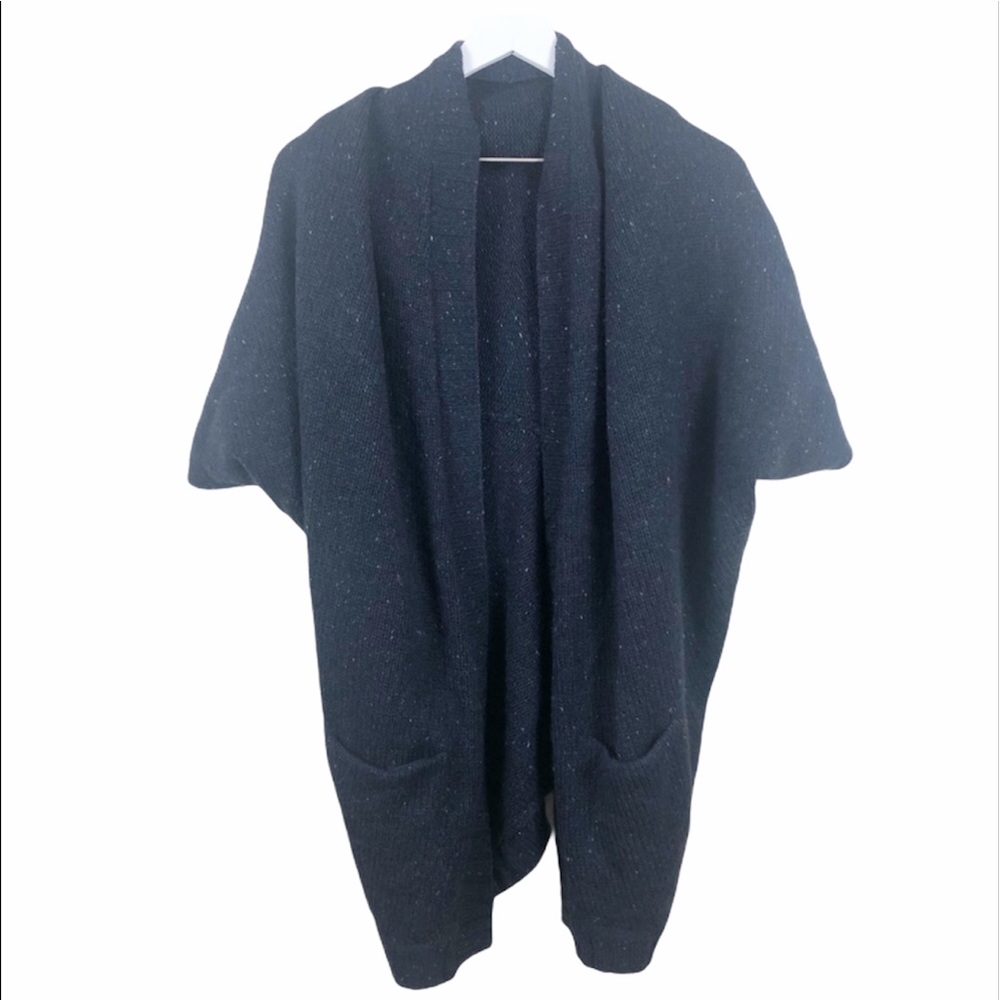 Vince Navy Speckled Wool Sweater Shrug Cardigan
